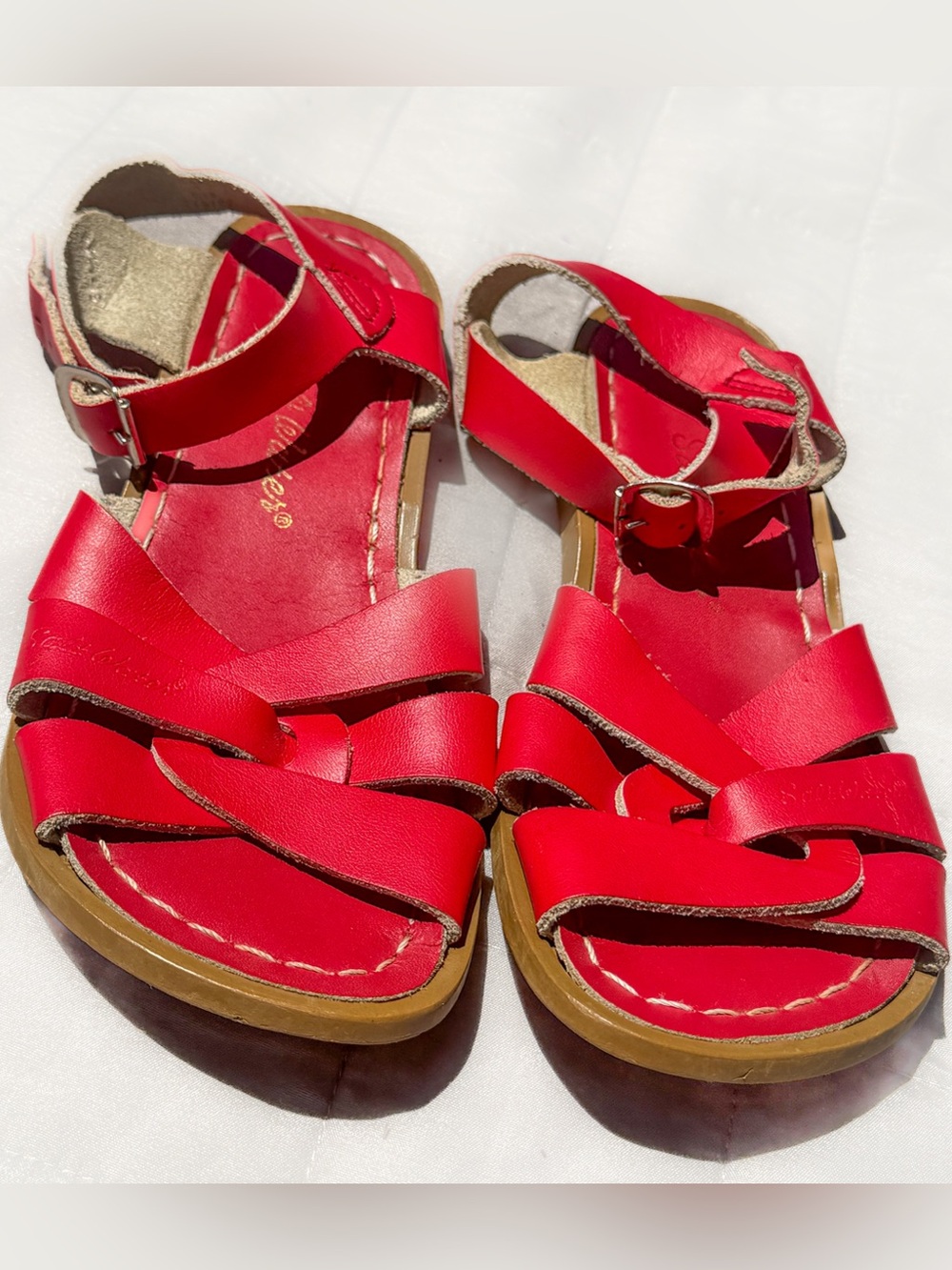 Salt Water 1 Little Girl Boy Sandals Shoes Summer Red Original Classic Hoy EUC